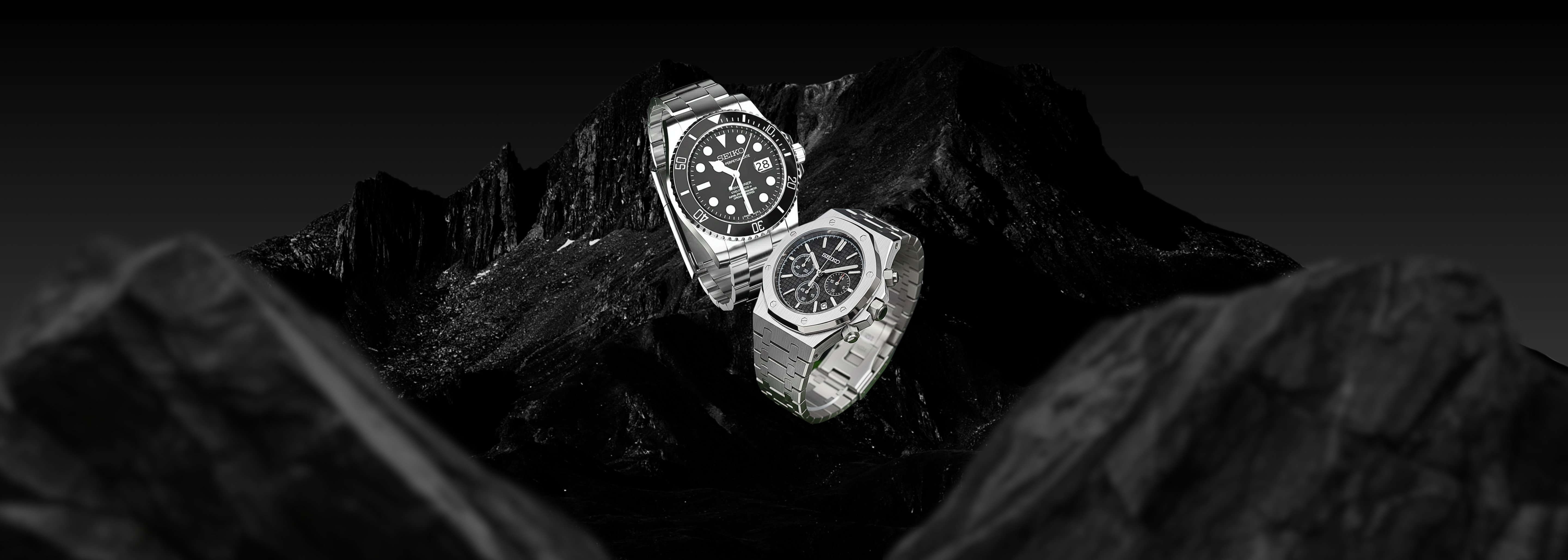 Montre Seiko Mod automatique Goteia, cadran nacre et bracelet acier